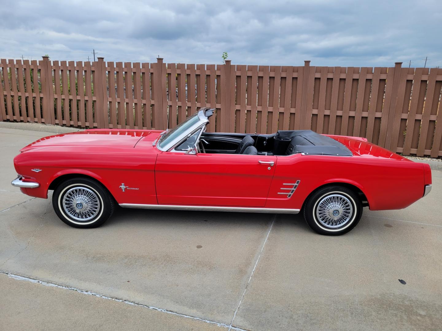 1966 Red /Black Ford Mustang Deluxe Pony Interior (6F08C738368) with an Original 289ci. engine, Automatic transmission, located at 2510 47th St. Suite 200, Boulder, CO, 80301, (303) 641-0333, 40.026196, -105.243217 - Known History back to its Original Purchaser Curtis Travis from Foxworthy Ford. This Beautiful 1966 Convertible Mustang is Equipped with its Original 289ci. V8, and C4 3 speed Automatic Transmission. The Vintage AC was Serviced and Recharged with 134 coolant October 2023. It has its Original F - Photo#2